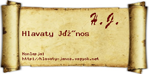 Hlavaty János névjegykártya